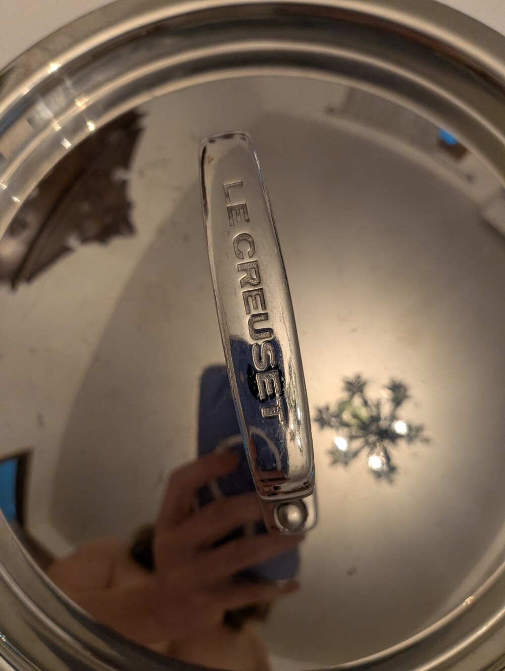 Le Creuset Polished Stainless Steel Lid Handlep Replacement Or Skillet Addition.